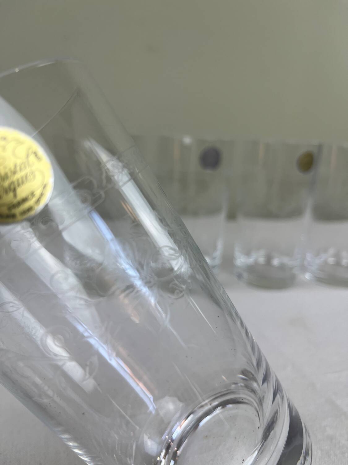 6 engraved glasses