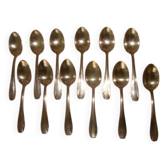 12 silver-plated metal teaspoons from the "Art Deco" period.