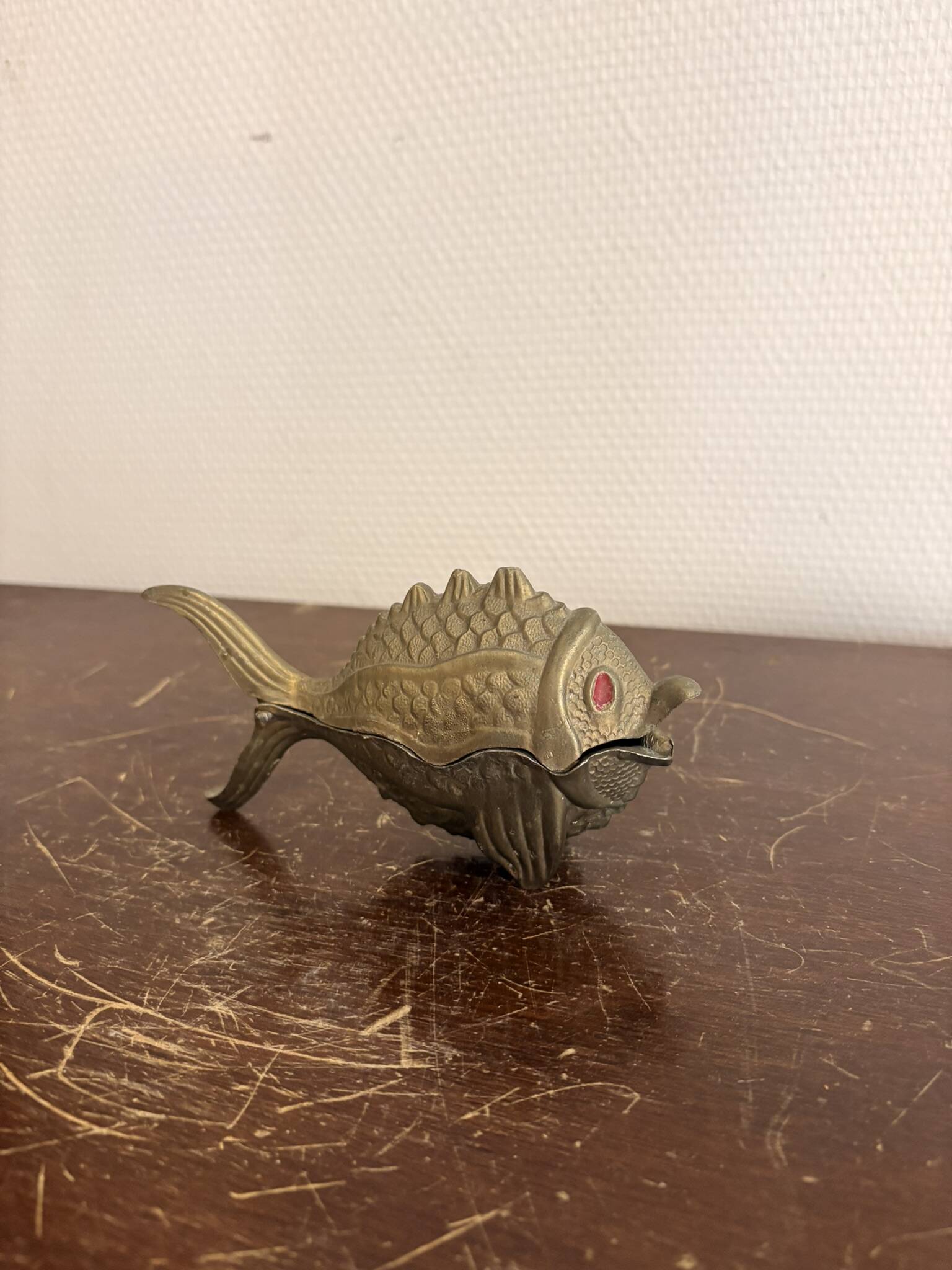 Vintage Articulated Ashtray Fish Golden Brass 1970