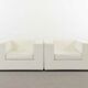 Pair of vintage Throw Away Armchairs by Willie Landels for Zanotta, white Vinyl
