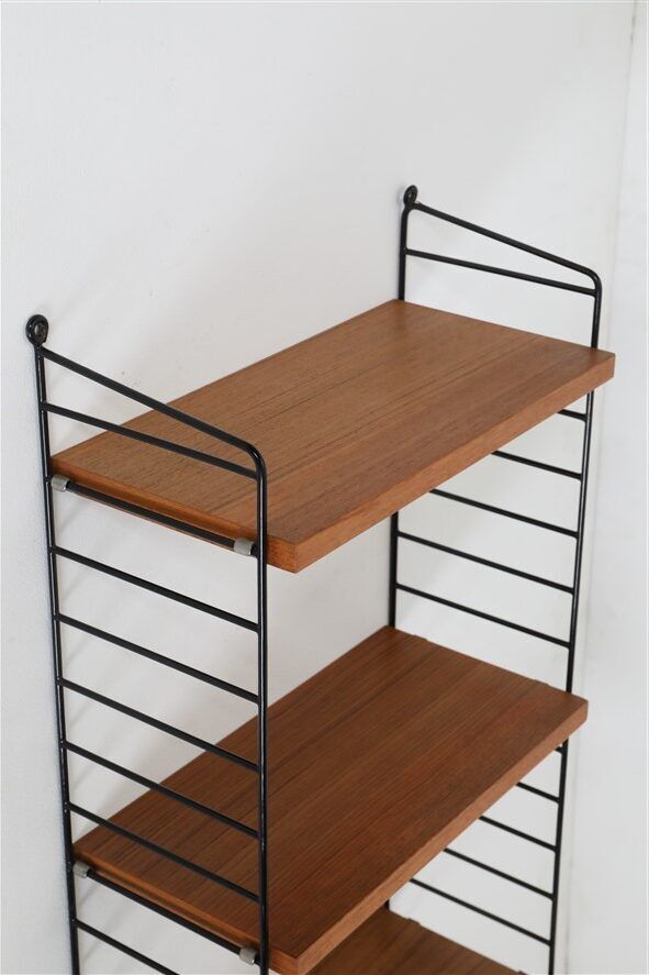 Original String shelf / Kajsa & Nisse Strinning / teak / modern mid-century design / black / 75x40x20cm