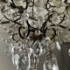 Antique cage chandelier with rock crystal pendants