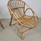 Vintage wicker basket armchairs
