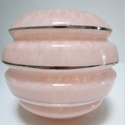 Porcelain porcelain patinated glass of Clichy pink Art Deco