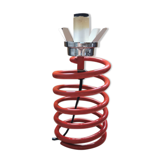 Pied de lampe ressort rouge