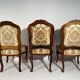 Louis XV style living room including a pair of armchairs and three chairs