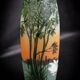 Large Legras Art Nouveau vase in acid-etched glass | Swan Lake