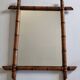 Grand miroir ancien en bois tourné style bambou, fin XIXe, 58 x 45 cm
