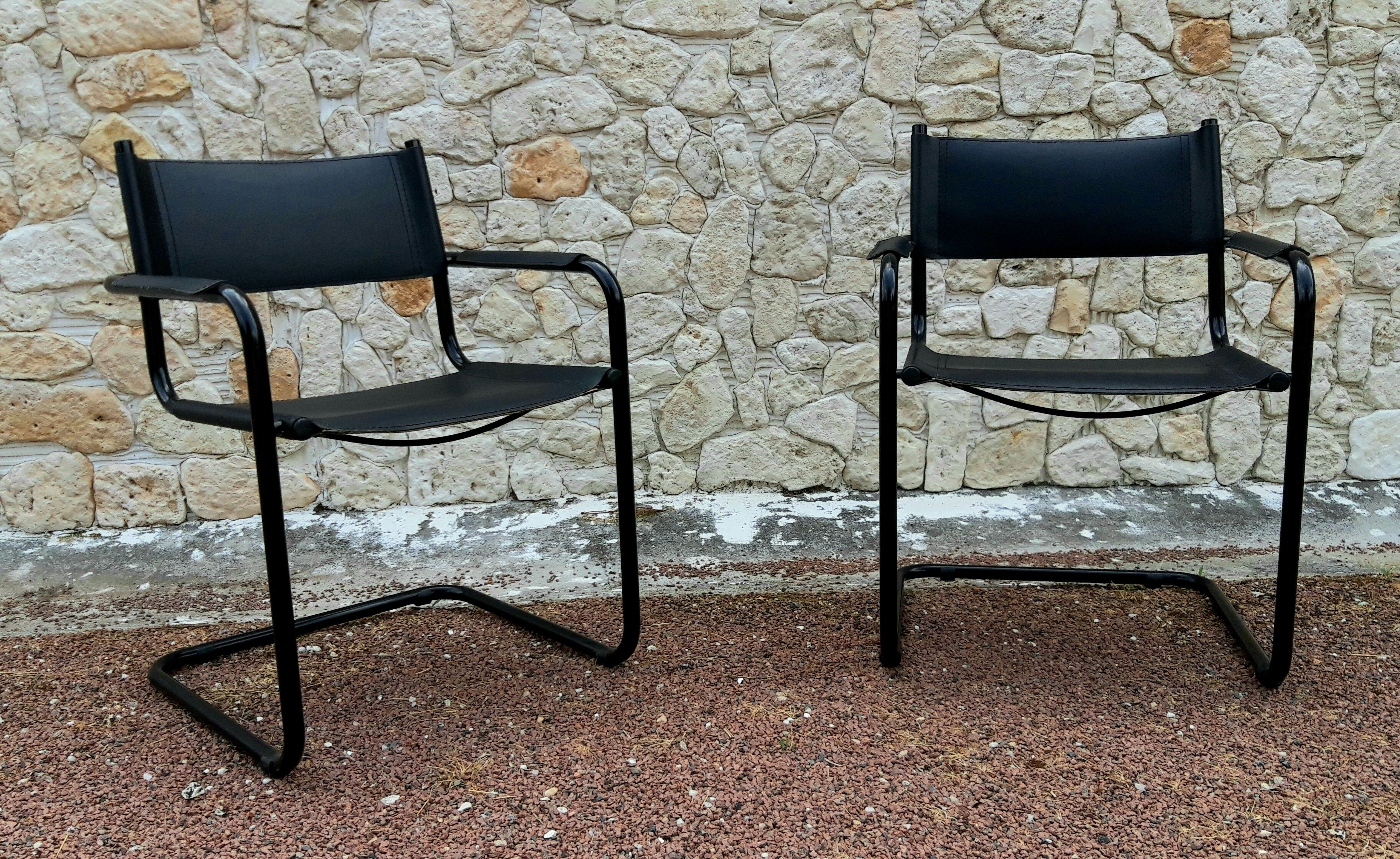 Black leather chairs