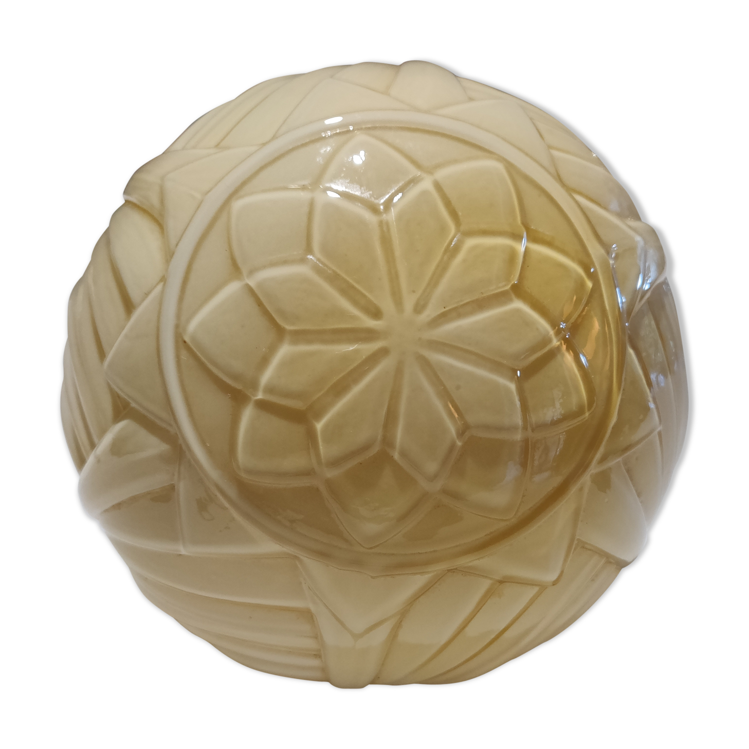 Art deco ceiling light in ivory opaline