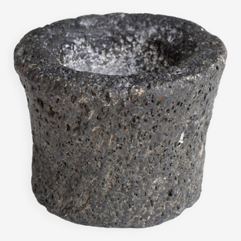 Ethnic black stone mortar