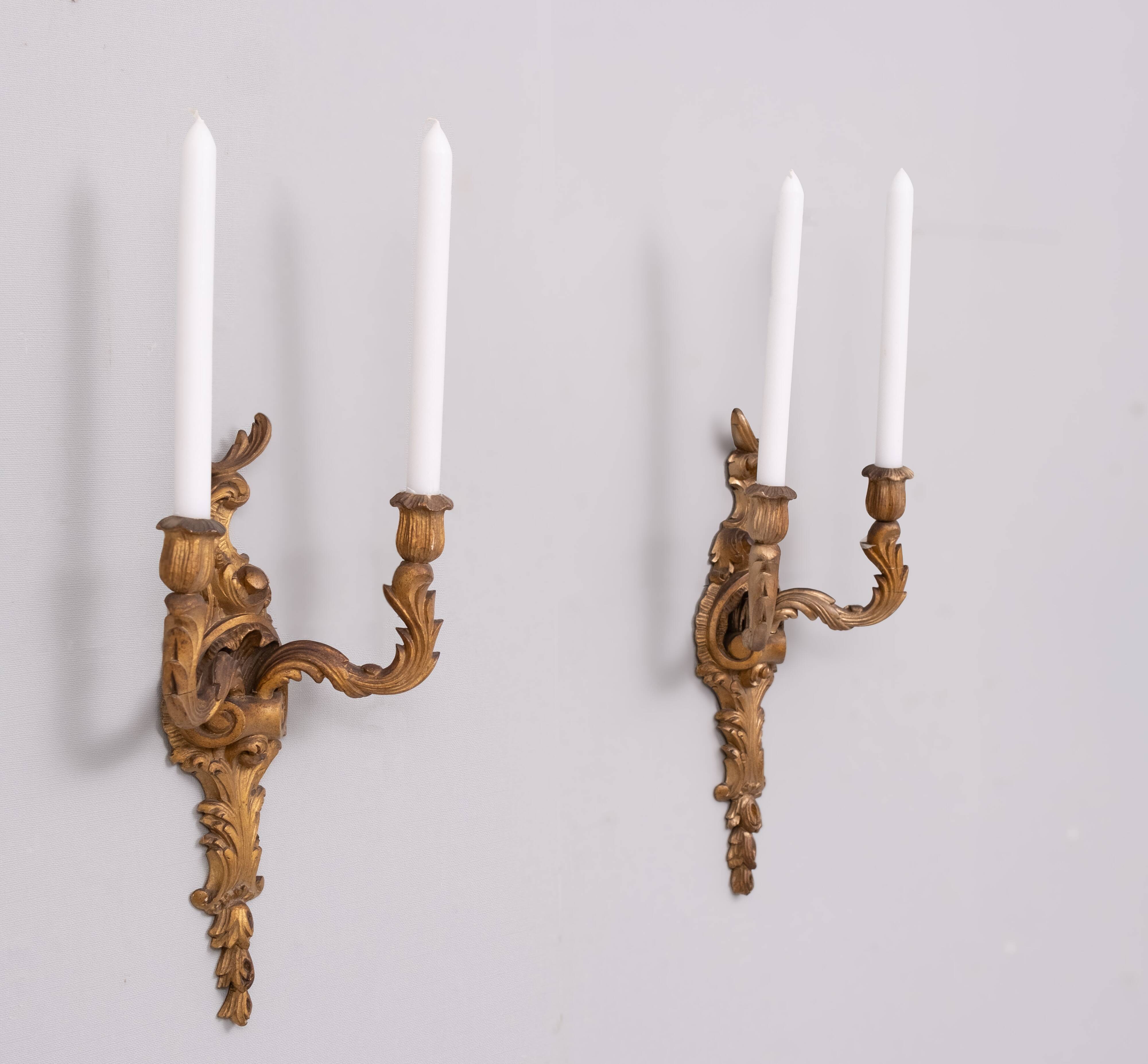Rococo Wall sconces candles 1920s France
