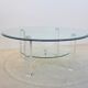 Coffee table lucite, brass & glass, Belgium 1970