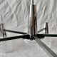 Large modernist chandelier in chromed metal and textured glass - 5 arms