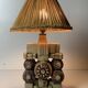 Mid century brutalist ceramic table lamp by Bernard Rooke, 1970s