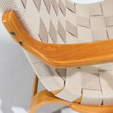 Bruno Mathsson Eva Armchairs in Beech & Linen, Mid Century Swedish Design 1960’s