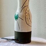 Polychrome enamelled ceramic lamp base with abstract decoration signed Jacques Innocenti