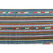 1970s Vintage Turkish Oushak Handmade Wool Cotton Blue Runner Rug 163x306