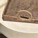 Rectangular Asian handmade basket with circular handle L:45 l:35