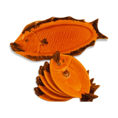 Vallauris fish dish and its 5 plates