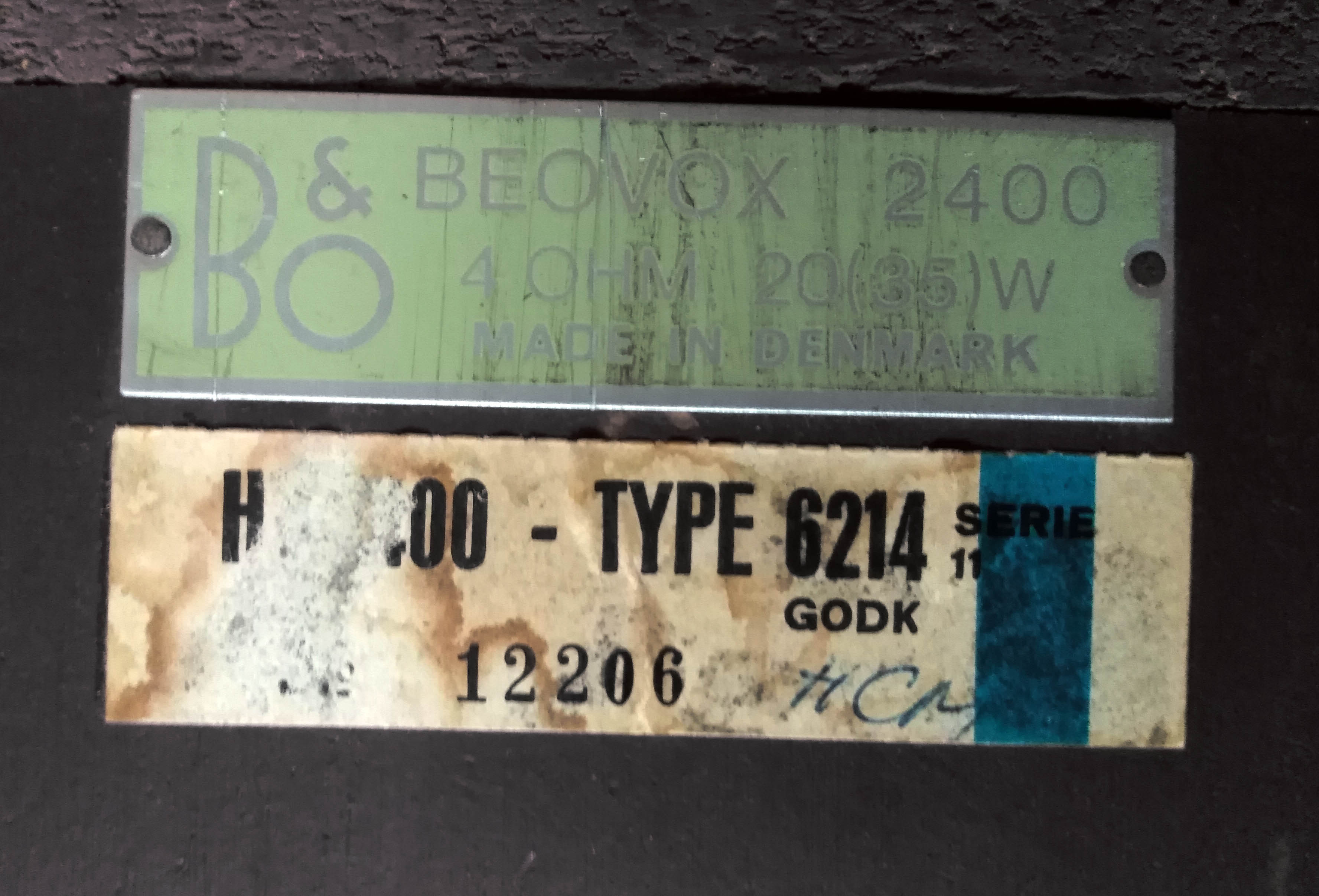 Beovox 2400 Bang & Olufsen speakers 1967