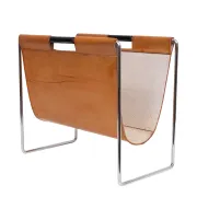 Brabantia Cognac color Leather Magazine holder 1960 Holland Status: Publish
