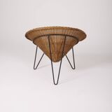 Rattan basket armchair, 1970s