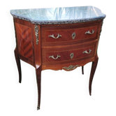 Commode ancienne marqueterie style louis xvi plateau marbre