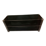 Low cabinet 1 shelf in black tempered glass for TV or other