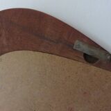 Triangular mirror teak, vintage, Denmark 1955  - 39x74cm