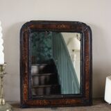 Antique Louis Philippe mirror in black and brown.