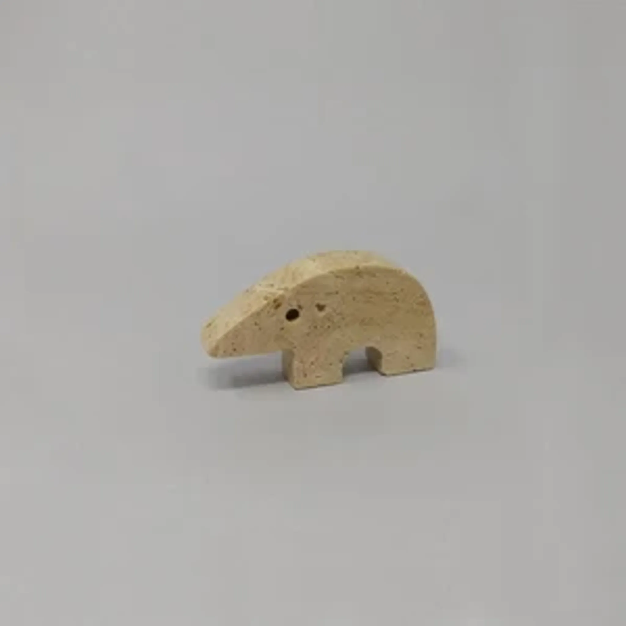 Rare set of 4 mid-century travertine anteater sculptures by Enzo Mari for F.lli Mannelli, 1970s