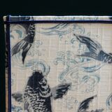 Lantern lamp in vintage Japanese fabric pattern carp koi