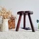 Tabouret tripode bois - look chalet brutaliste