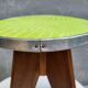 Vintage pop design stool 1950 • granny green leather