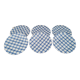 Lot de 6 assiettes à dessert en porcelaine Leoni by Sia Home Fashion décor torchon à carreaux bleus