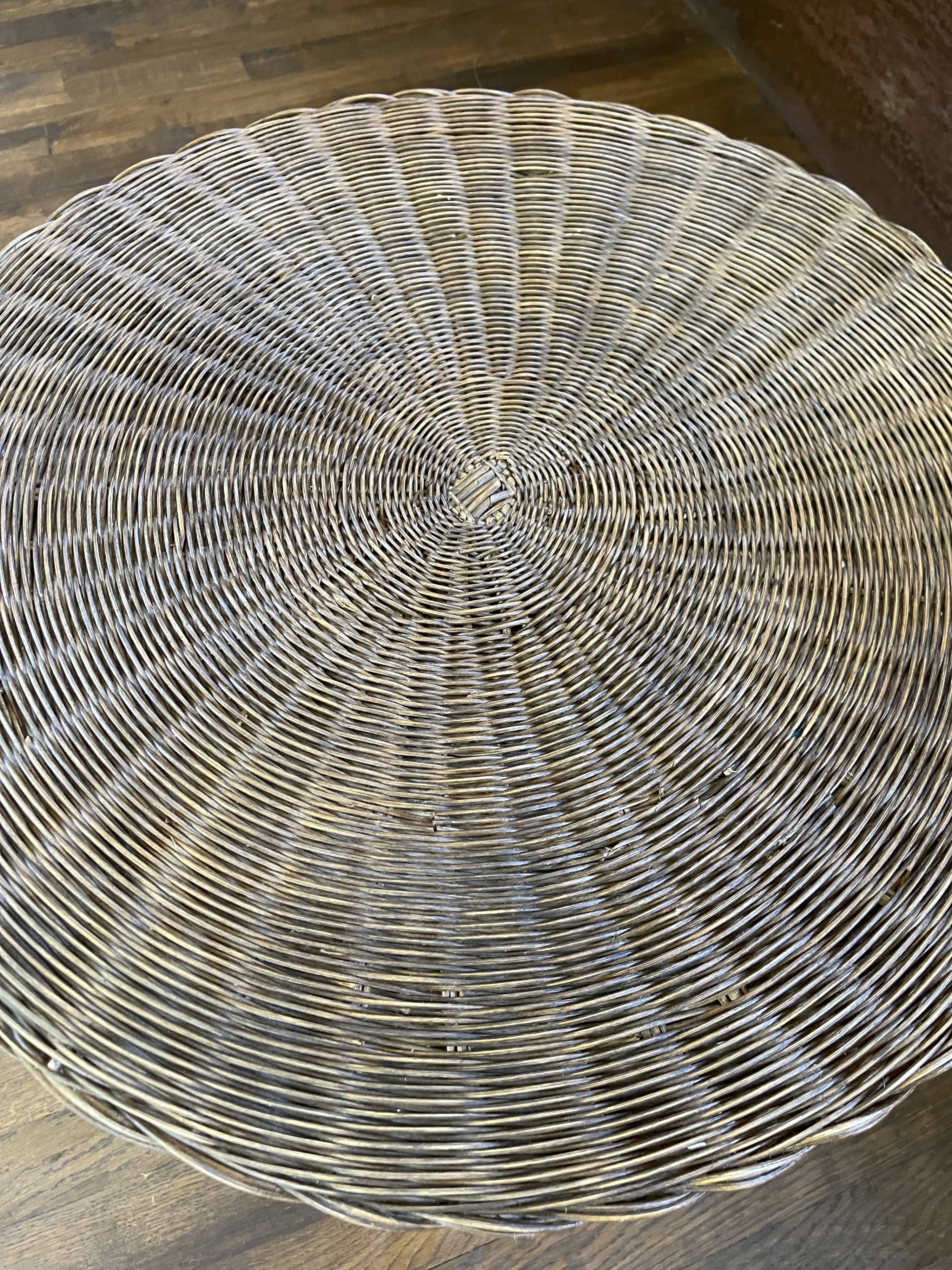 Rattan and metal coffee table