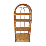 Shelves library 4 levels rattan and wicker vintage