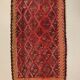 Vintage Turkish Mini Kilim 93x58 cm Shabby Wool Small Kelim Rug Black,Red