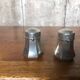 Pair of Old Pewter Salt Cellars from the Manoir Vintage