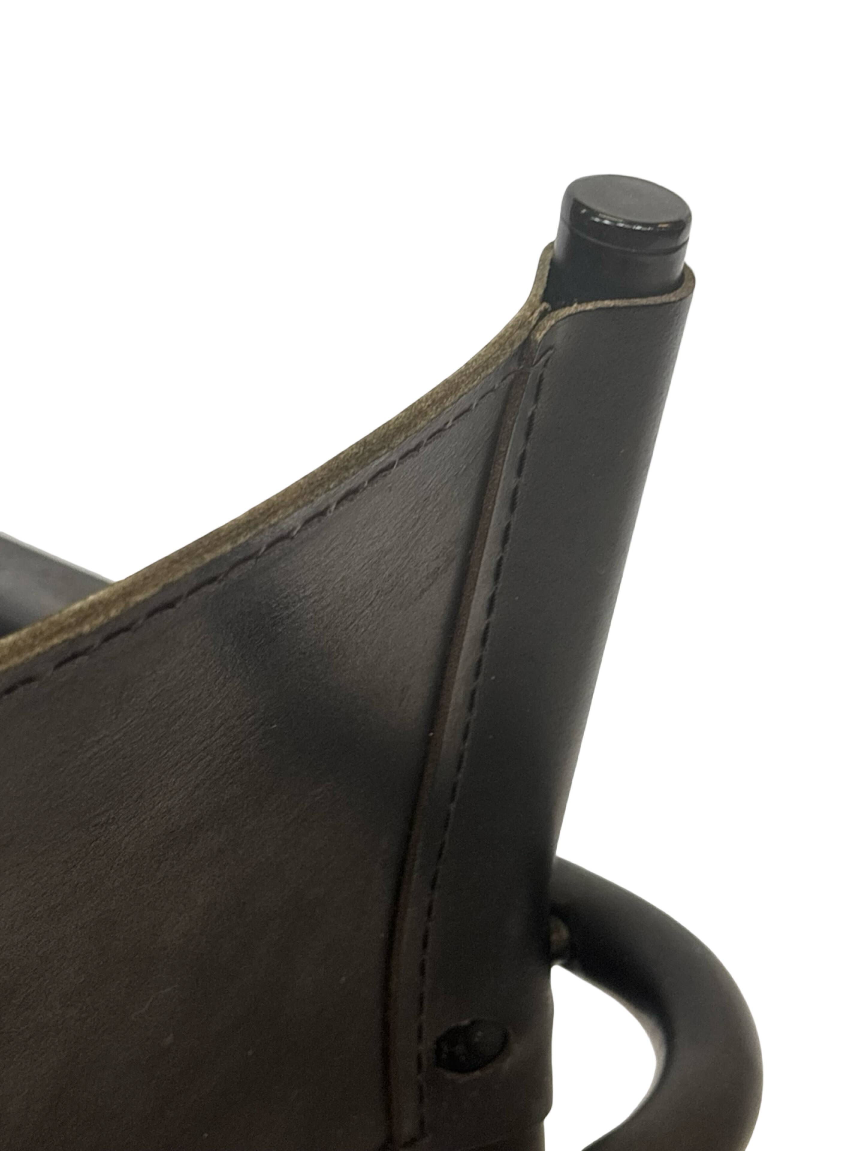 Vintage Breuer style leather chair B32/34 Italian Design in black