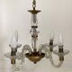 Vintage 1950s glass and brass suspension light