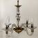 Vintage 1950s glass and brass suspension light