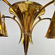 Brass chandelier from the Vienna Secession by Dagobert Peche