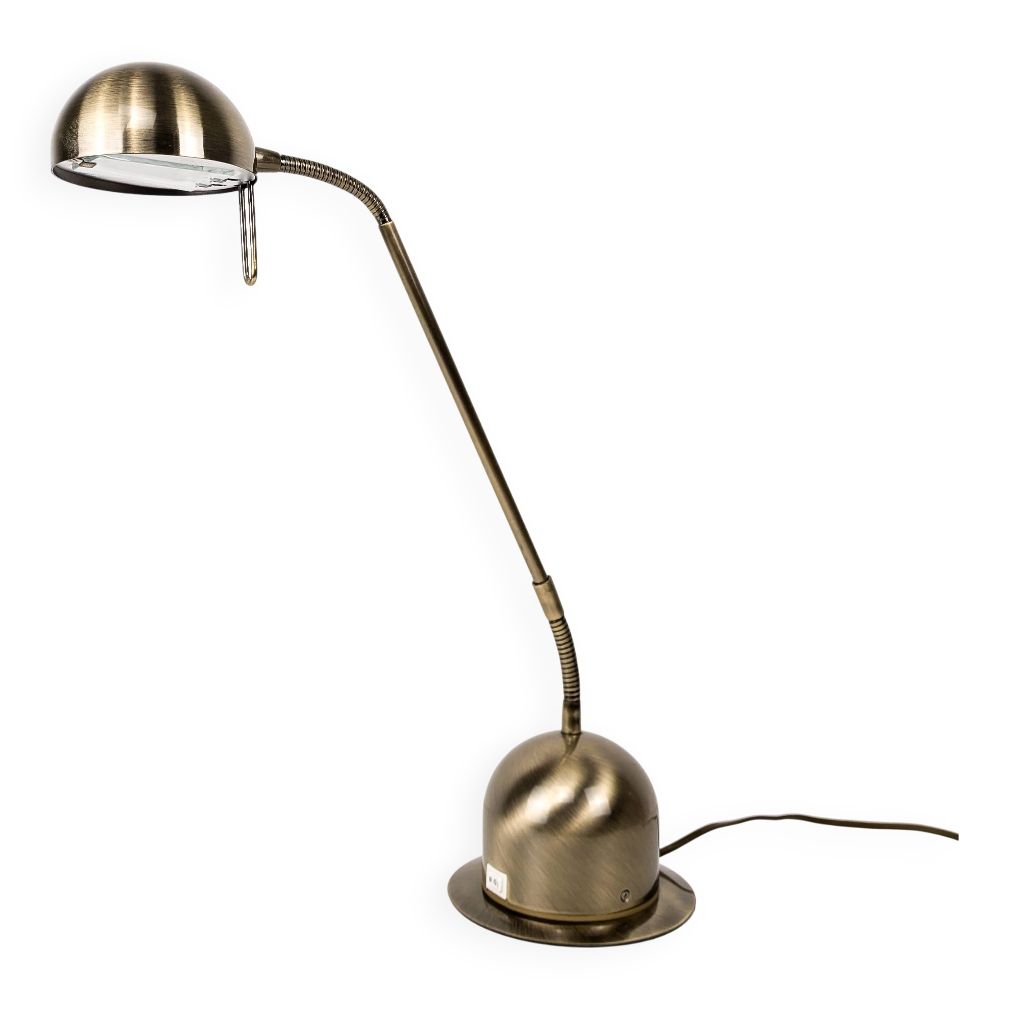 Vintage Lampe de table laiton Col de cygne Lampe de chevet Or Brossé réglable Rétro Mid Century Lamp