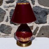 Bordeaux and gold art deco lamp