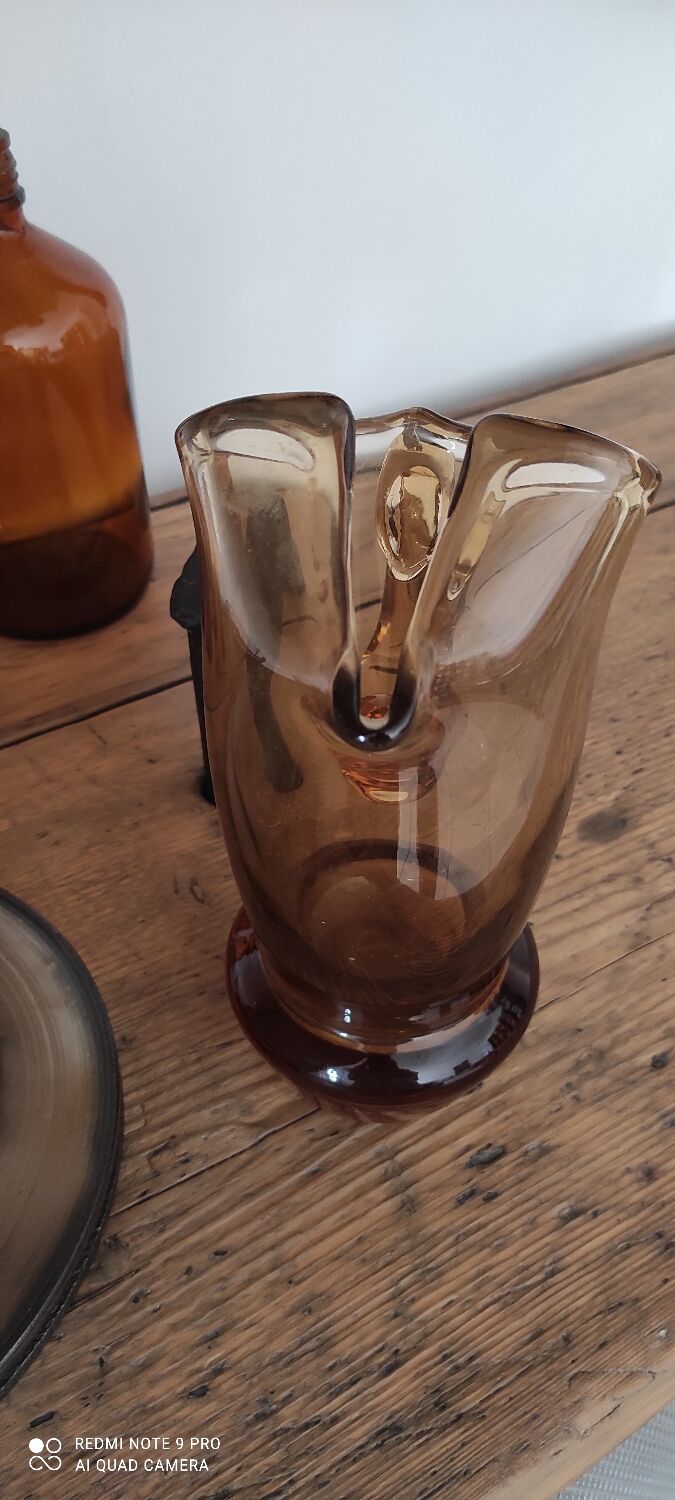 Amber glass carafe
