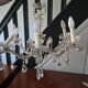 vintage 1960s glass and brass pendant chandelier with pendants