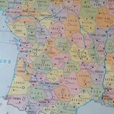 Old Rossignol Scolaire poster: La France - Départements et Population.