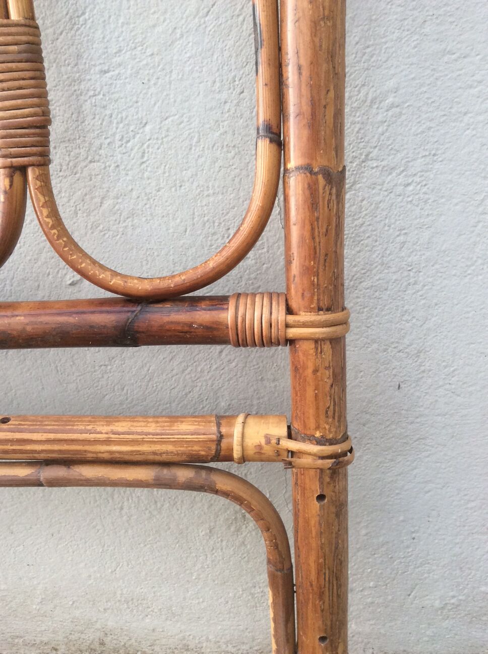 Vintage rattan bamboo headboard